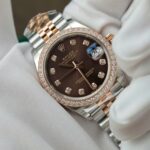 Rolex DateJust High End Watch Replicas Chocolate Dial Bezel Diamonds CZ THB Factory 31mm - Image 3