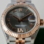 Rolex DateJust Women Demi Rose Gold Copies Watches Gray Dial THB Factory 31mm - Image 5