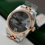 Rolex DateJust Women Demi Rose Gold Copies Watches Gray Dial THB Factory 31mm - Image 4