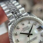 Rolex DateJust Fake Watch Women Dial MOP Bezel Diamonds CZ THB Factory 31mm - Image 6