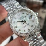 Rolex DateJust Fake Watch Women Dial MOP Bezel Diamonds CZ THB Factory 31mm - Image 5