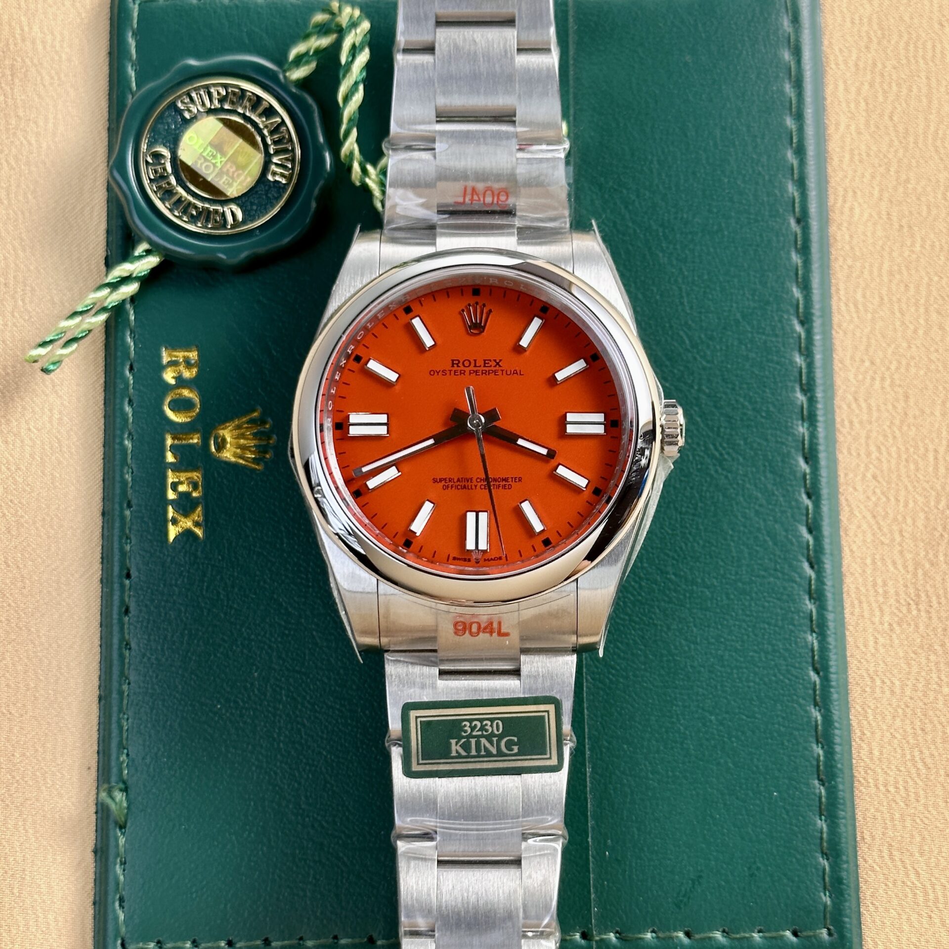 Dong-Ho-Rolex-Oyster-Perpetual-124300-Mat-Do-Nha-May-King-41mm-3.jpg Rolex Oyster Perpetual 124300 Red Dial Oyster Strap King Factory 41mm - Image 1