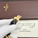 Rolex Perpetual 1908 Yellow Fake Watch Black Dial Leather Strap 39mm - Image 6