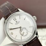 Rolex Perpetual 1908 Fake Watch White Dial Leather Strap 39mm - Image 2