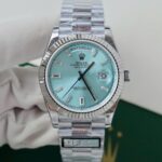 Rolex Luxury Fake Watches Day-Date Ice Blue Dial Weight 186 Grams QF Factory 40mm