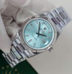 Rolex Luxury Fake Watches Day-Date Ice Blue Dial Weight 186 Grams QF Factory 40mm - Image 5