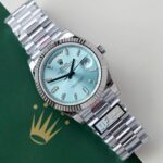 Rolex Luxury Fake Watches Day-Date Ice Blue Dial Weight 186 Grams QF Factory 40mm - Image 3