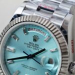 Rolex Luxury Fake Watches Day-Date Ice Blue Dial Weight 186 Grams QF Factory 40mm - Image 7