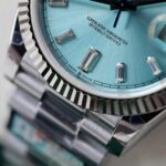 Rolex Luxury Fake Watches Day-Date Ice Blue Dial Weight 186 Grams QF Factory 40mm - Image 8