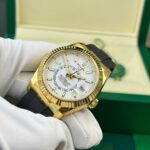 Rolex Sky-Dweller White Dial Knock Off Watches Custom Gold Plated Weight 192 Grams ZF Factory 42mm - Image 5