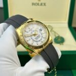 Rolex Sky-Dweller White Dial Knock Off Watches Custom Gold Plated Weight 192 Grams ZF Factory 42mm - Image 4