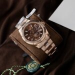 Rolex Sky-Dweller Chocolate Dial Imitation Watches 18K Gold Wrapped Custom 42mm - Image 2