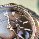 Rolex Sky-Dweller Brown Dial Imitation Watches Custom Rose Gold Plated Weight 192 Grams ZF Factory 42mm - Image 8