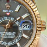Rolex Sky-Dweller Gray Dial Replica Watches Custom Rose Gold Plated Weight 192 Grams ZF Factory 42mm - Image 7