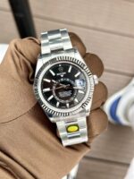 Rolex Sky-Dweller Replica 1:1 Watch Black Dial Silver N Factory 41mm Watch - Image 2