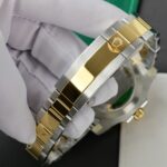 Rolex Submariner Dial Blue Copies Watches Custom Gold Wrapped 40mm - Image 9
