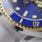 Rolex Submariner Dial Blue Copies Watches Custom Gold Wrapped 40mm - Image 6