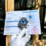 Rolex Submariner Blue Dial Replica Watches Moissanite Diamonds + Synthetic Sapphire Custom 41mm