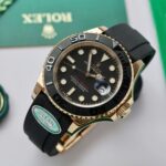 Rolex Yacht-Master 18K Rose Gold Case Replica Watch Black Dial 40mm - Image 3