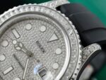 Rolex Yacht-Master Replica Watch Full Diamond Moissanite Rubber Strap 42mm - Image 5