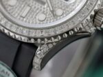 Rolex Yacht-Master Replica Watch Full Diamond Moissanite Rubber Strap 42mm - Image 6