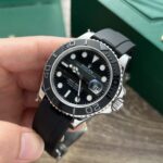 Rolex Clone Watch Yacht-Master Black Dial Rubber Strap 40mm - Image 3