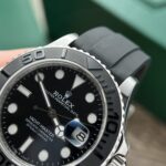 Rolex Fake Clone Yacht-Master Black Dial Rubber Strap EW Factory 40mm - Image 4