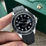 Rolex Fake Clone Yacht-Master Black Dial Rubber Strap EW Factory 40mm - Image 3