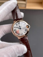 Cartier Good Imitation Watches Ballon Bleu De WJBB0040 Women-s Brown Leather Strap AF Factory 33mm - Image 3