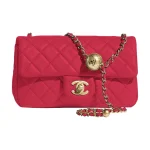 Chanel Classic Flap Mini – Red Lambskin & Gold-Tone Metal – Pearl Crush