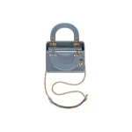 Lady Dior Mini Bag – Matte Misty Blue Patent Leather - Image 2
