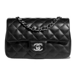 Chanel Classic Flap Mini – Black Lambskin & Silver-Tone Metal