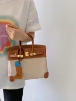 Birkin 25 橙色帆布 - Image 5
