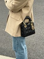 Lady Dior – Small Size in Black Lambskin - Image 9