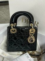 Lady Dior Small Bag – Patent Calfskin in Shiny Black - Image 4