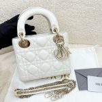 Lady Dior Bag – Mini Size in White Lambskin - Image 5