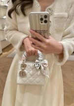 Lady Dior Bag – Mini Size in White Lambskin - Image 10