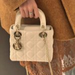 Lady Dior Bag – Mini Size in White Lambskin - Image 9