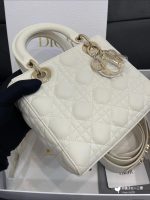 Lady Dior Medium Bag – Lambskin in White with Gold Hardware - Image 5