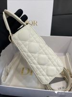 Lady Dior Medium Bag – Lambskin in White with Gold Hardware - Image 6
