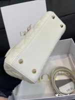 Lady Dior Medium Bag – Lambskin in White with Gold Hardware - Image 7