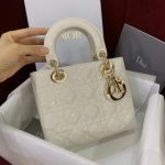 Dior Lady Dior Patent White Medium - Image 4