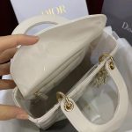 Dior Lady Dior Patent White Medium - Image 9