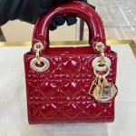Lady Dior Mini Bag – Cherry Red Patent Leather - Image 4