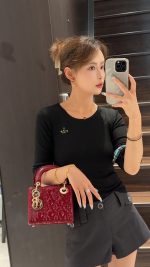 Lady Dior Mini Bag – Cherry Red Patent Leather - Image 11