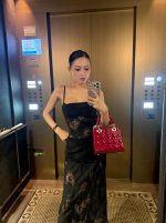 Lady Dior Medium Bag – Shiny Patent Red - Image 9