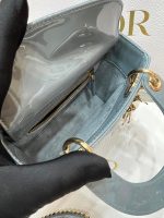 Lady Dior Mini Bag – Matte Misty Blue Patent Leather - Image 10