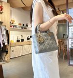Lady Dior Bag – Candlelight Gray, Medium Size - Image 10