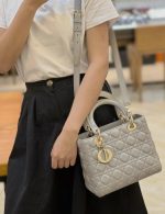 Lady Dior Bag – Candlelight Gray, Medium Size - Image 13