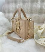 Lady D-Joy – Small Size in Caramel Beige Lambskin - Image 6